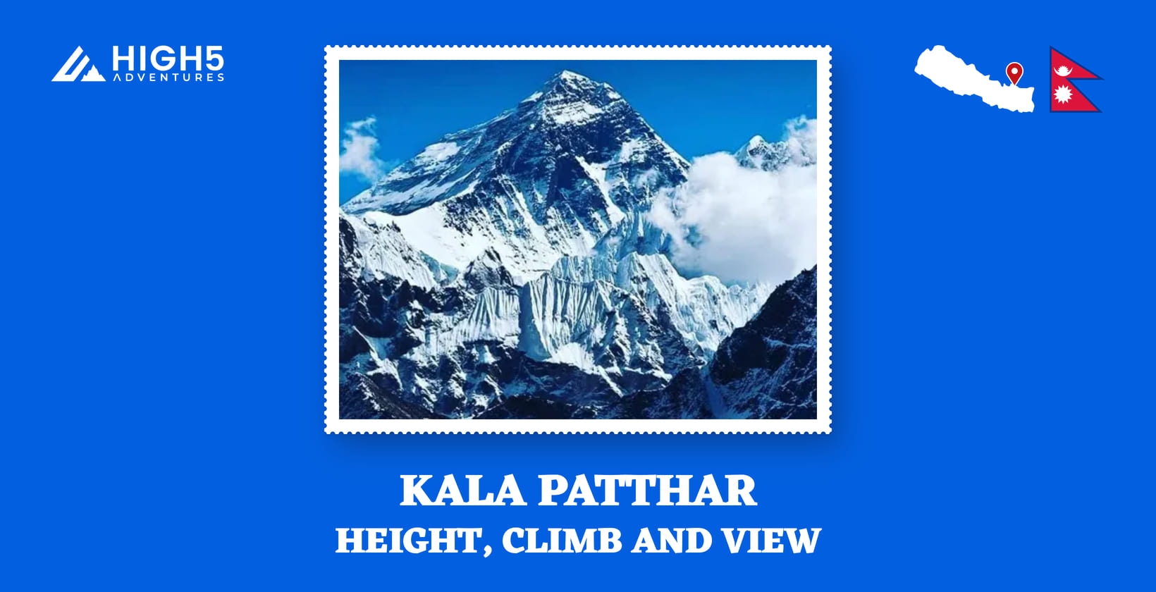 Kala Patthar, height, climb and view: Everest from Kala Patthar, Nepal